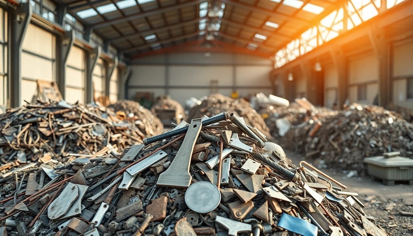 Schrotthändler Oberhausen lädt Altmetalle auf einem Schrottplatz ab und zeigt nachhaltige Recyclingprozesse.