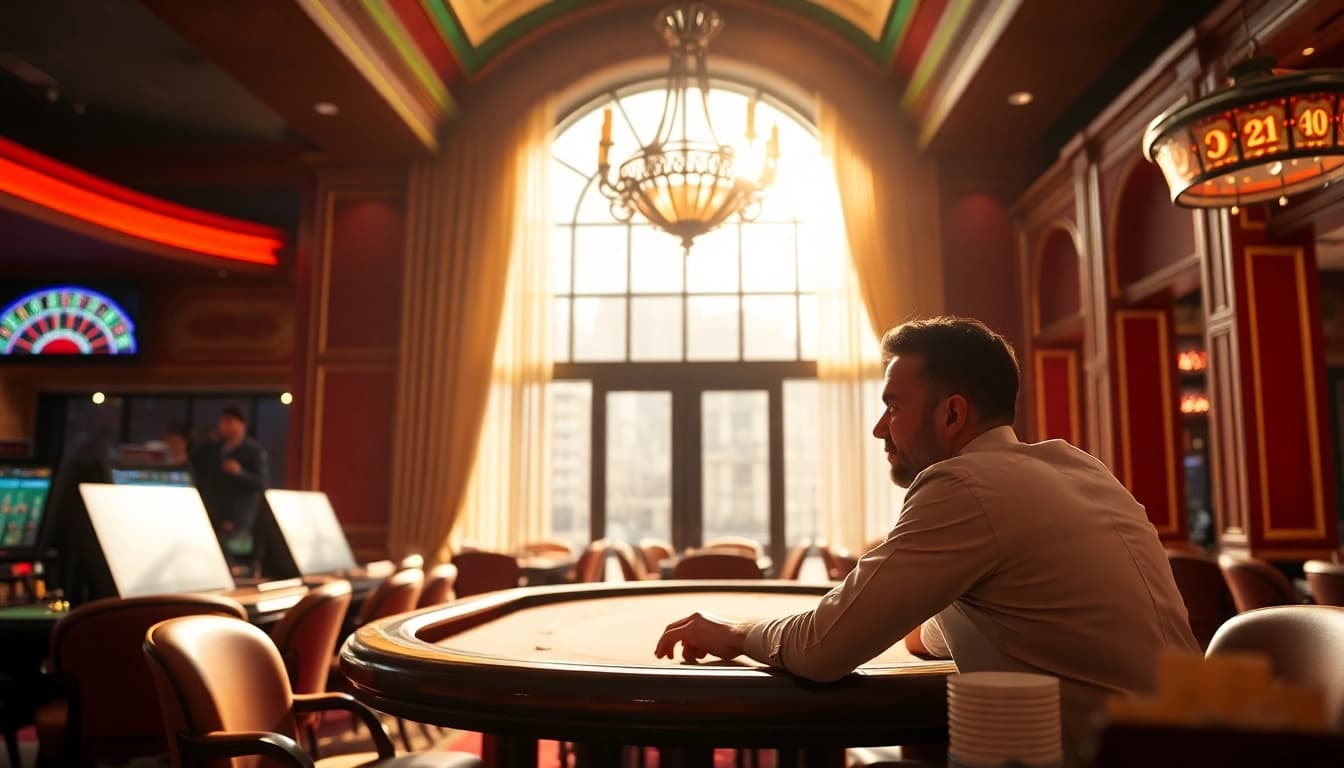 Erlebe das Spielvergnügen in einem Casino ohne Anmeldung mit einem Spieler in entspannter Atmosphäre.