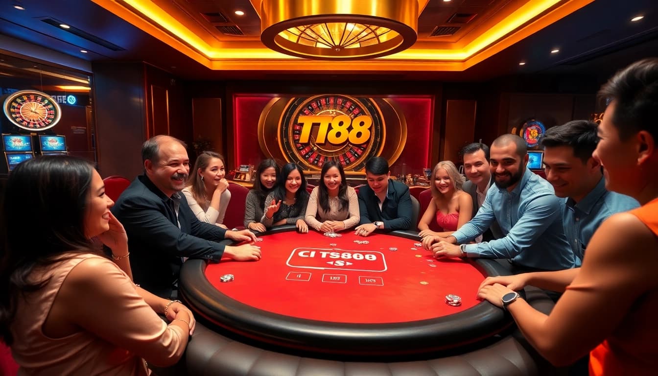 Experience thrilling gameplay at TT88 casino with poker action and energetic atmosphere.
