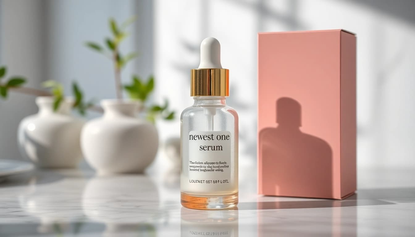 Die neueste One Serum-Darstellung, die die Vorteile für die Hautpflege hervorhebt.