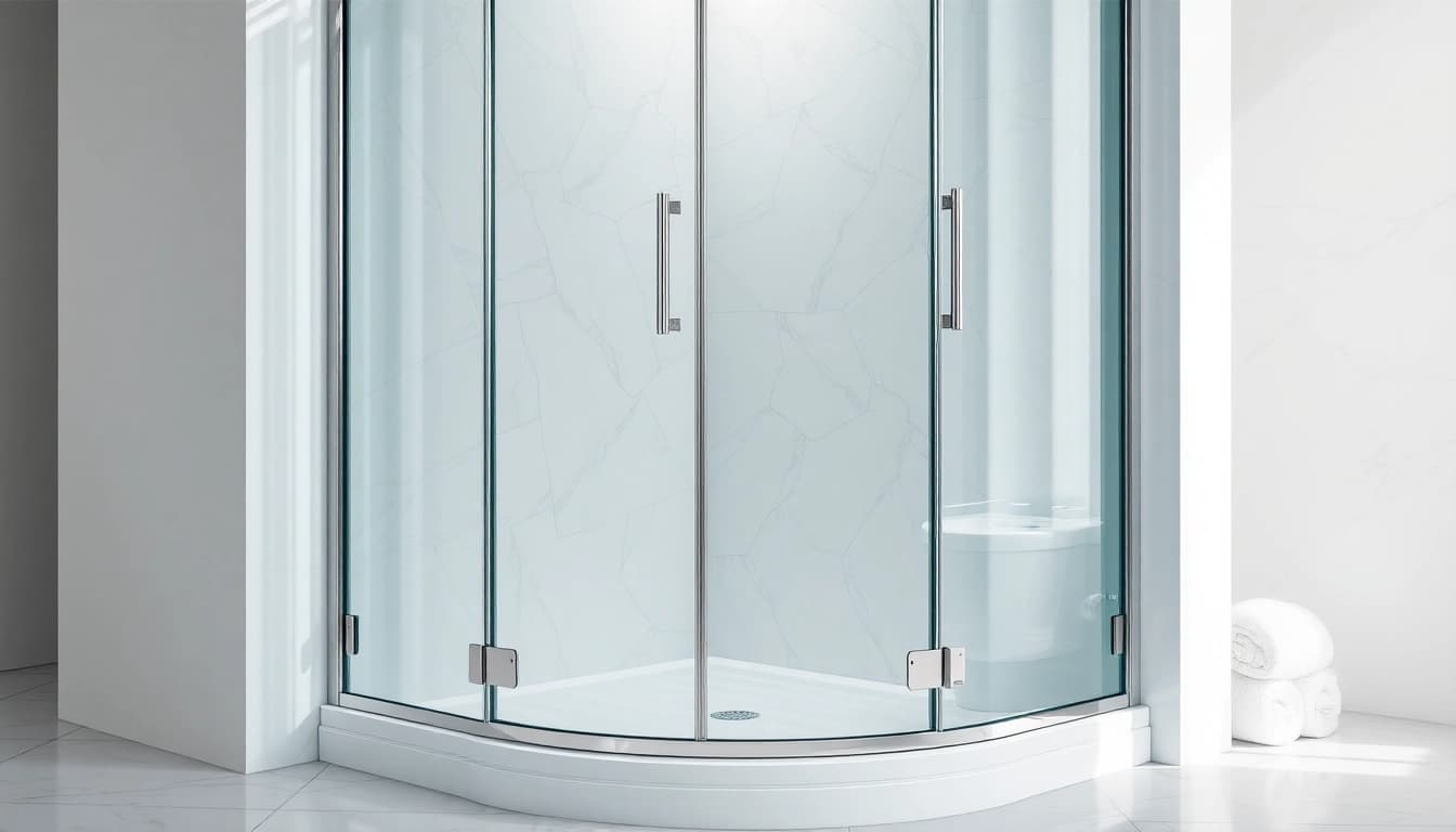 Duschkabine 80x80 eckeinstieg mit klarem Design und modernem Look in einem eleganten Badezimmer.