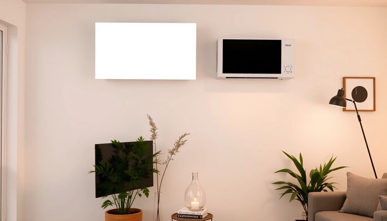 Klimaanlagen installed elegantly in a modern home interior, creating a comfortable and efficient living space.