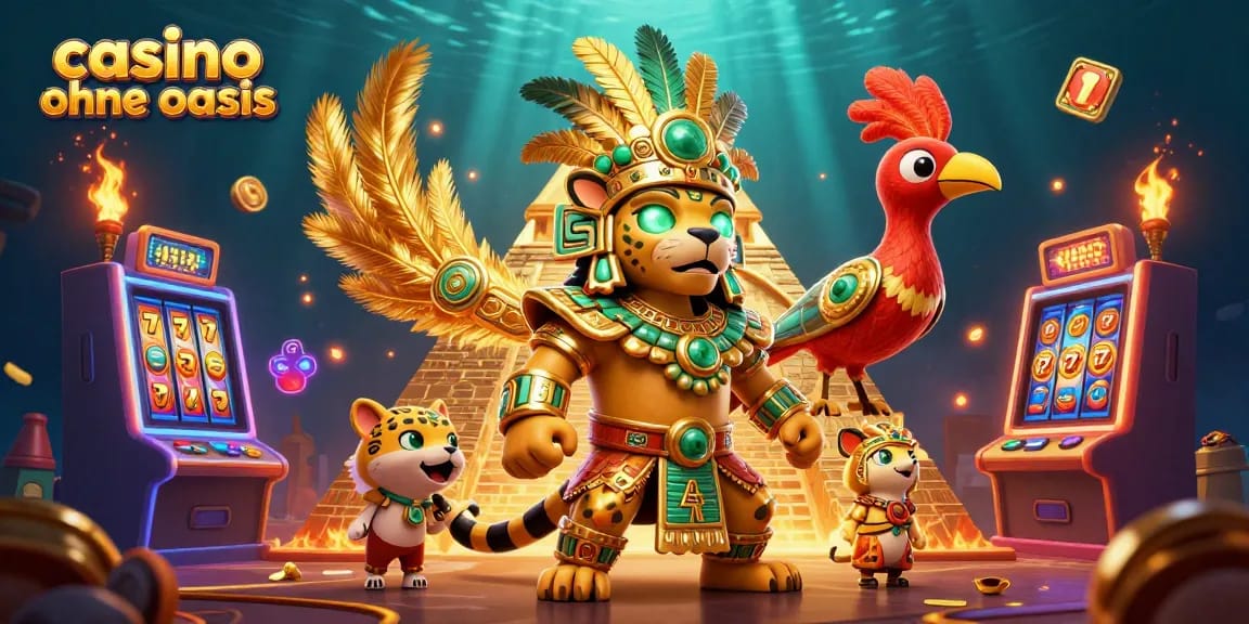 Experience the excitement of casino ohne oasis with vibrant slots, Mayan characters, and energetic gaming elements.