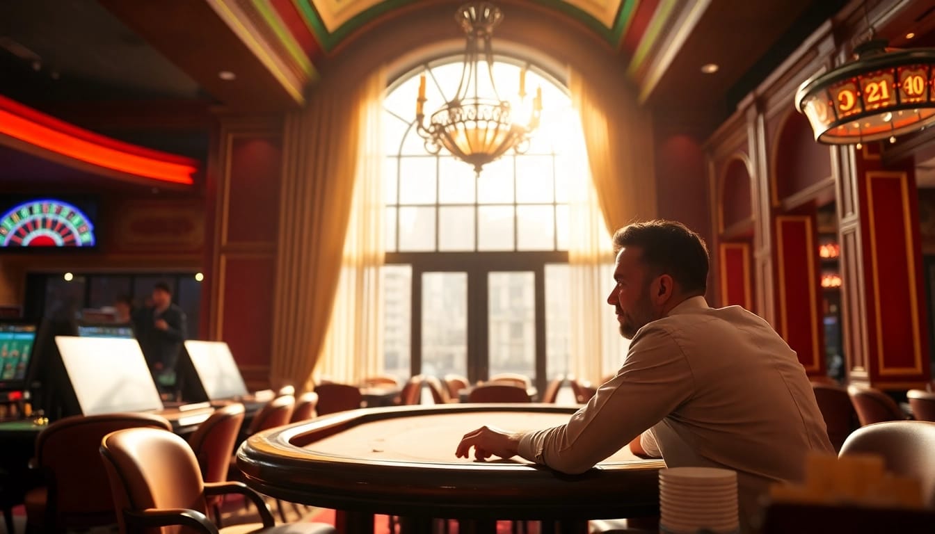 Erlebe das Spielvergnügen in einem Casino ohne Anmeldung mit einem Spieler in entspannter Atmosphäre.