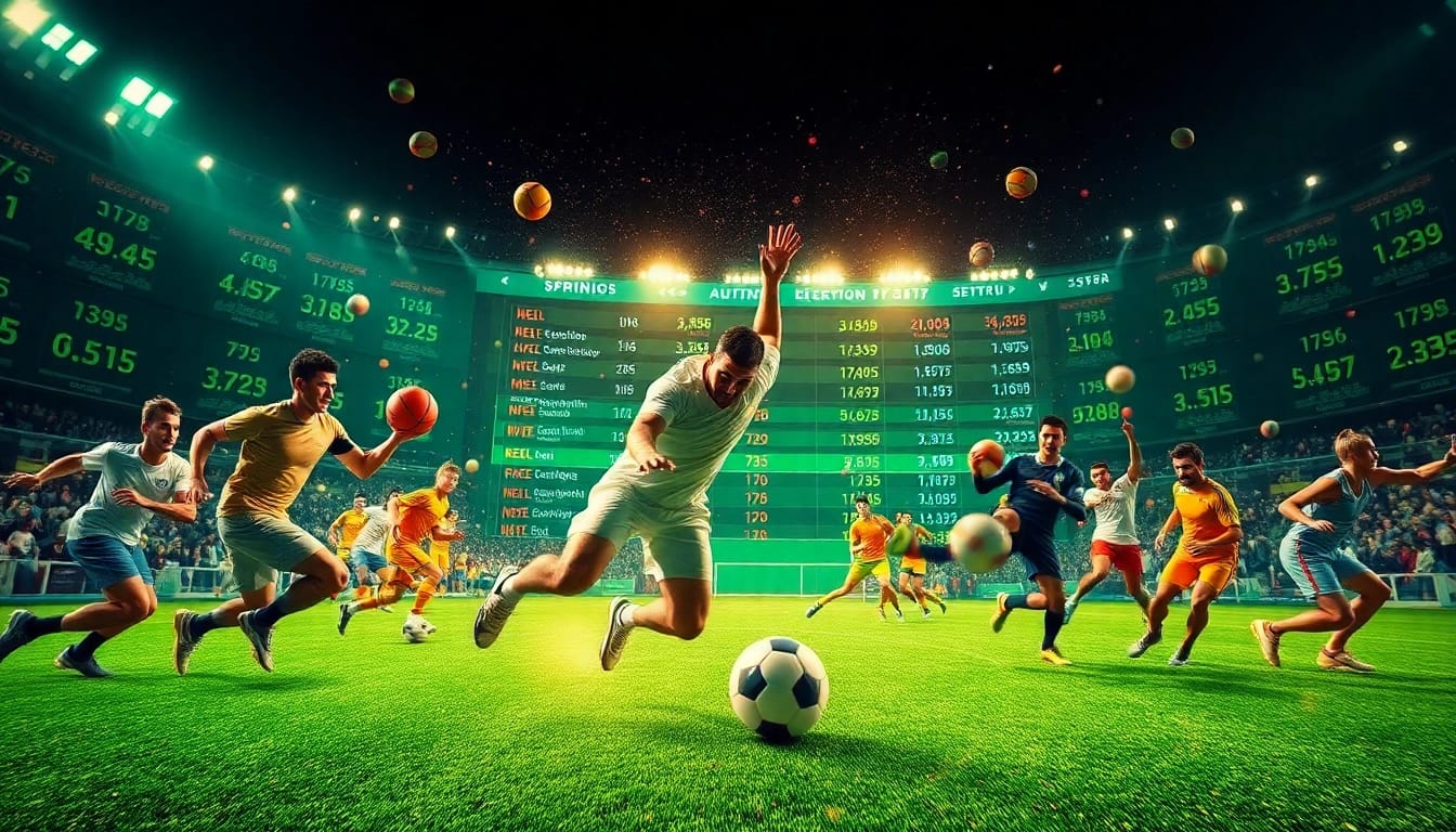 Erleben Sie aufregende sportwetten ohne limit in einer dynamischen Sportwetten-Szene mit digitalen Wettgrafiken.