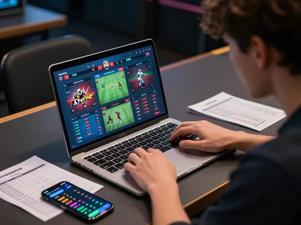 Go8 player analyzing sports matchups and odds in competitive online betting environment.