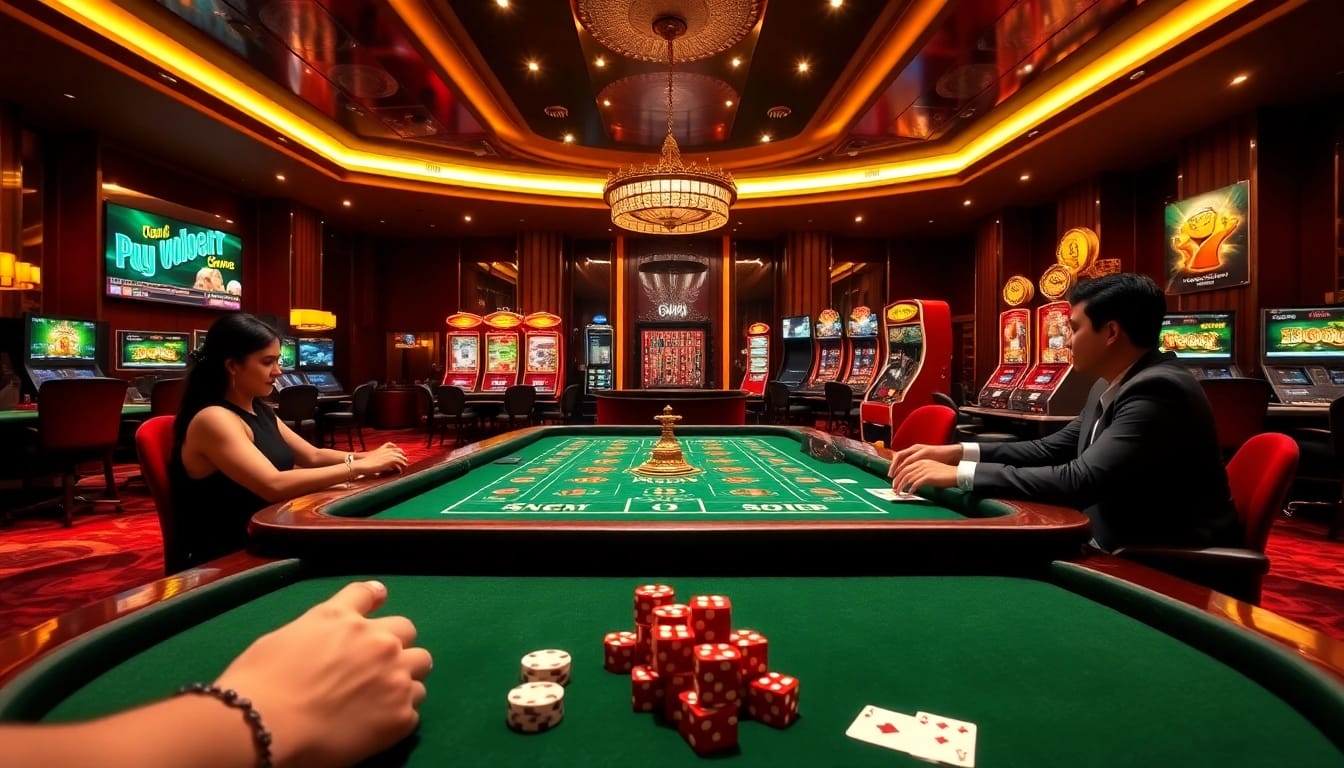Experience thrilling online gambling action with 88i bet at a luxurious casino table.