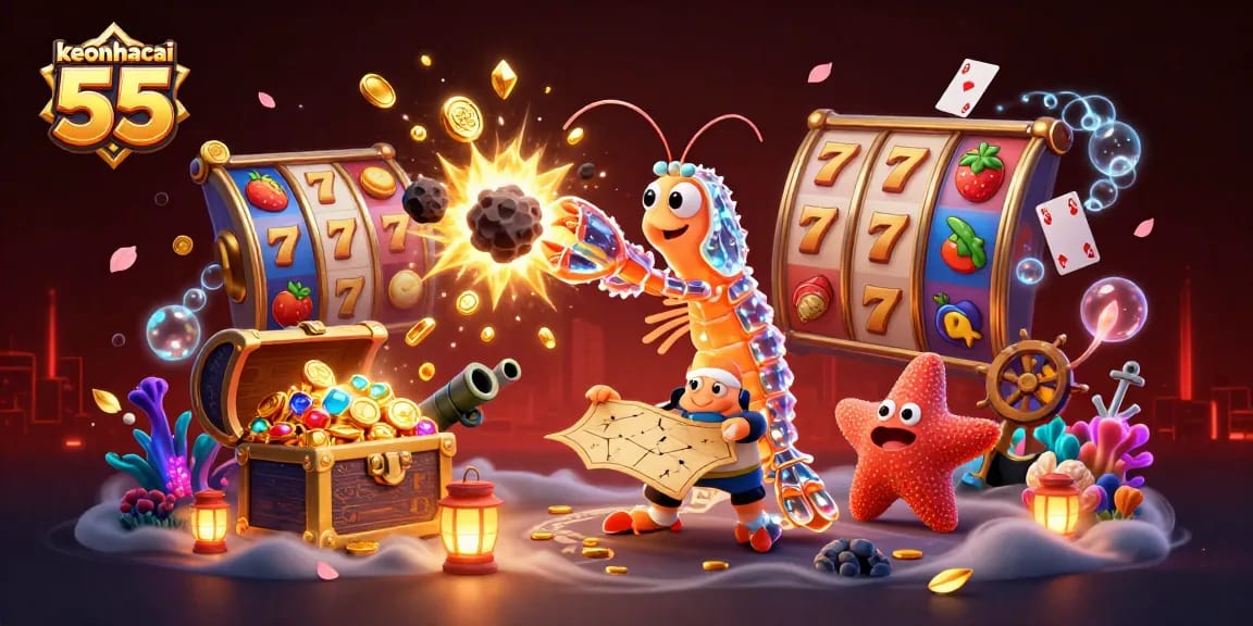 Experience the thrill of winning with keonhacai 55 in a vibrant, dynamic casino scene.