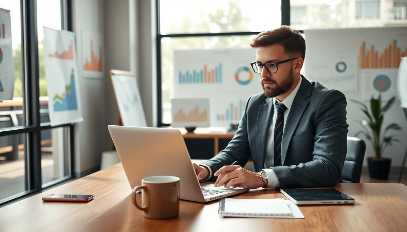 Kreditvergleichsrechner als nützliches Tool für die Finanzplanung in einem modernen Büro.