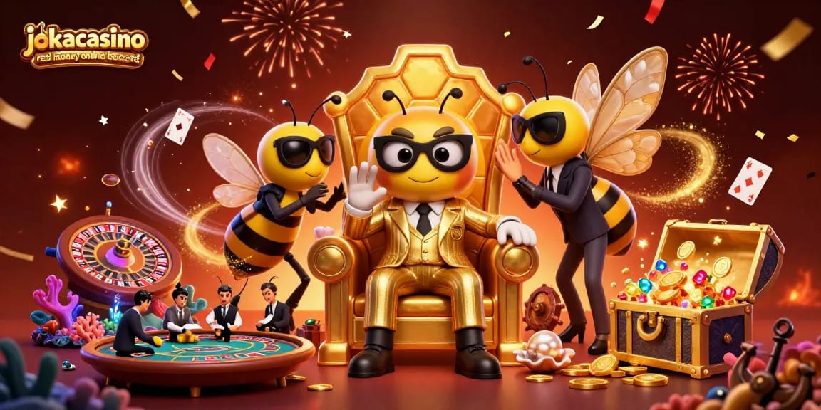 Engage in jokacasino real money online baccarat while surrounded by fun gaming elements and characters.