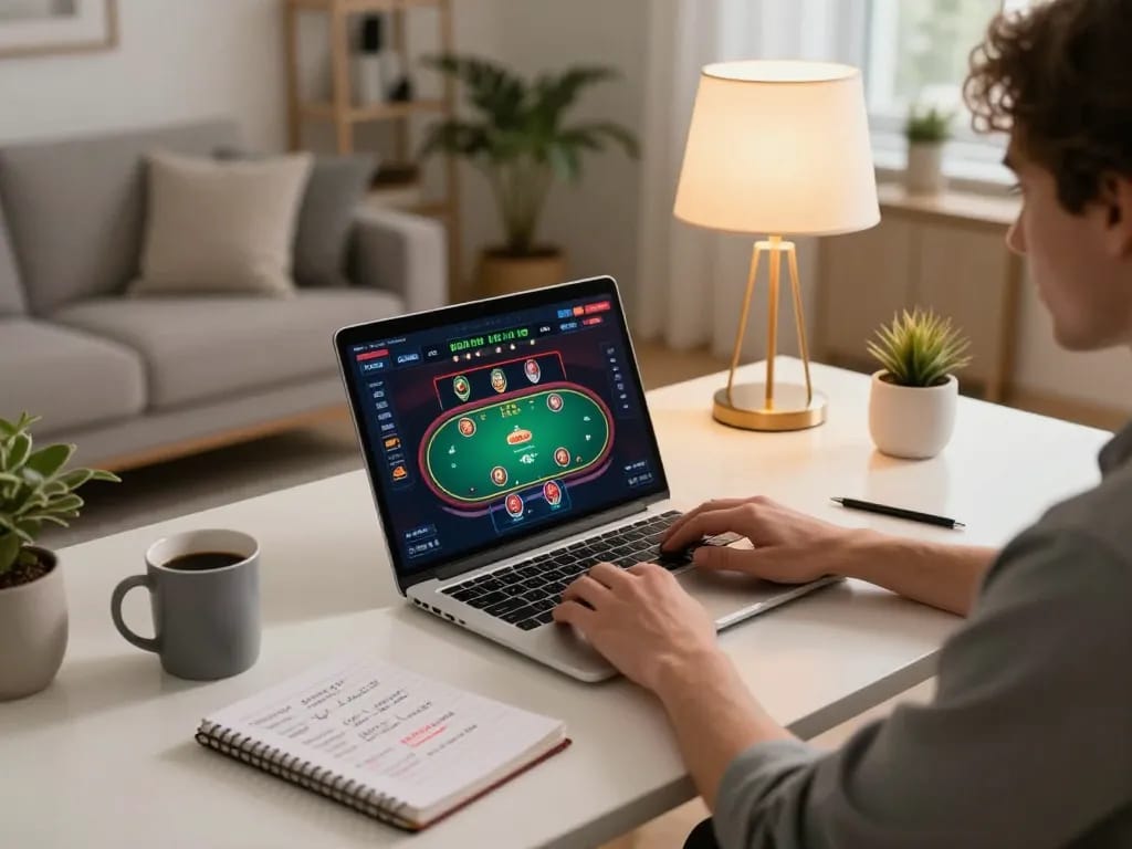 Tham gia trò chơi casino trực tuyến với Sun win trên laptop trong khi phân tích các chiến lược.
