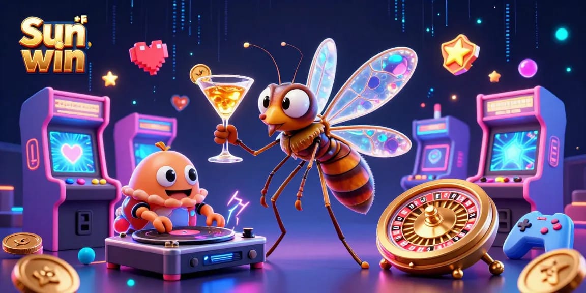 Engage with exhilarating gameplay at Sun win featuring vibrant 3D cartoon characters and a dynamic casino scene.