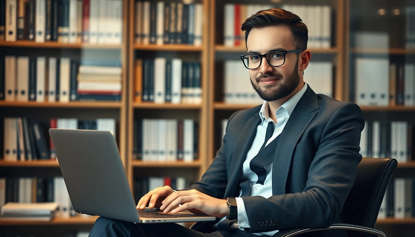 Headhunter IT berät erfolgreich über IT-Fachkräfte mit professionellem Laptop im modernen Büro.