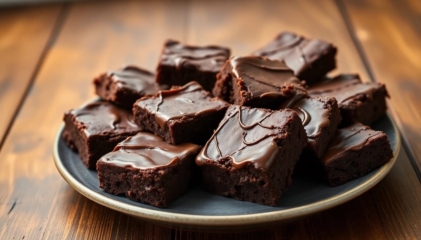 Indulge in delectable thc brownies topped with rich chocolate glaze, enhancing your treat experience.