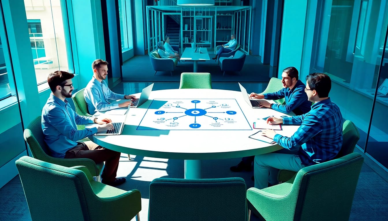 Effektives Vertriebsteam diskutiert Strategien zum Vertriebsspezialisten finden für erfolgreiches Recruiting.