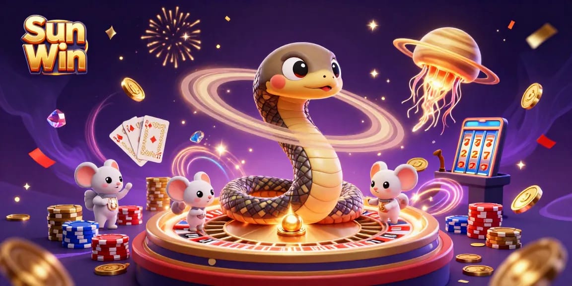 Experience the thrill of Sun Win as astronaut mice bet on a cosmic roulette ring with lively characters.