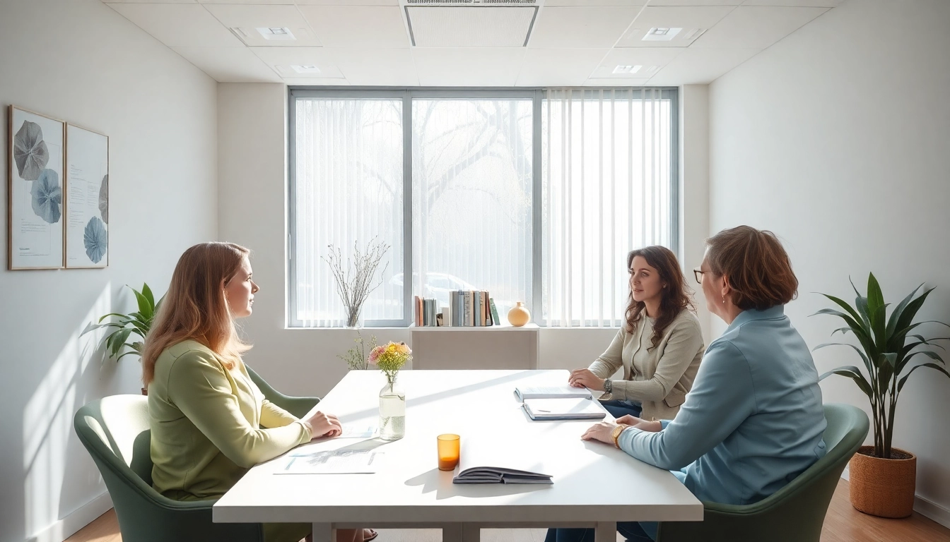 Professionelle Unternehmensberatung für Pflegeeinrichtungen: Experten besprechen Strategien in einem hellen Büro.
