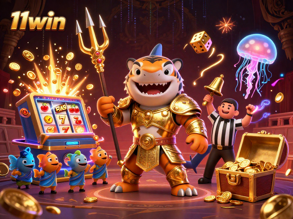 Experience thrilling action at 11win casino with a dynamic underwater gaming scene showcasing excitement and riches.