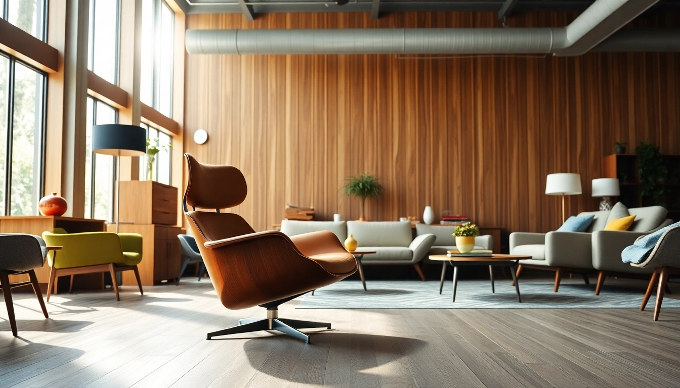 Refurbished Vitra Möbelstücke elegant präsentiert in einem stilvollen Showroom.