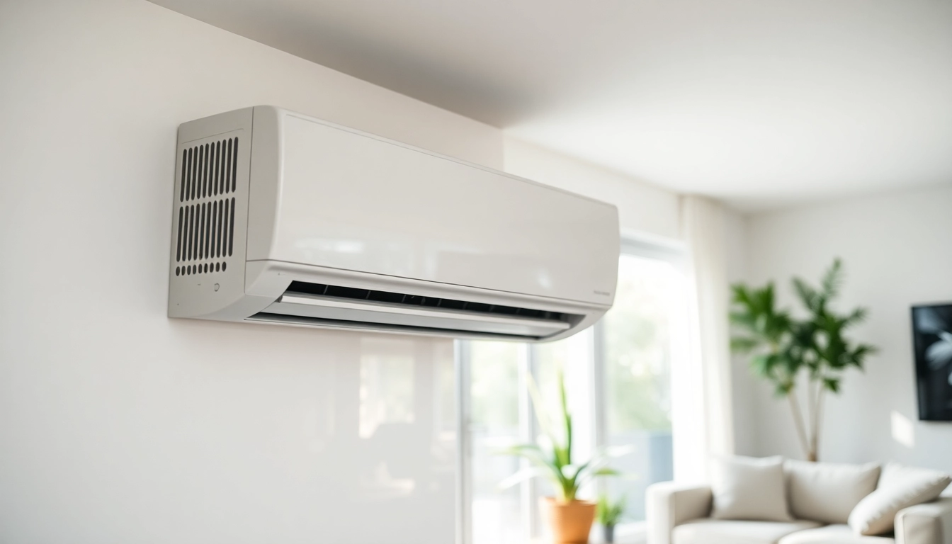 Enhance comfort by Klima kaufen with this modern air conditioning unit in a stylish living room.
