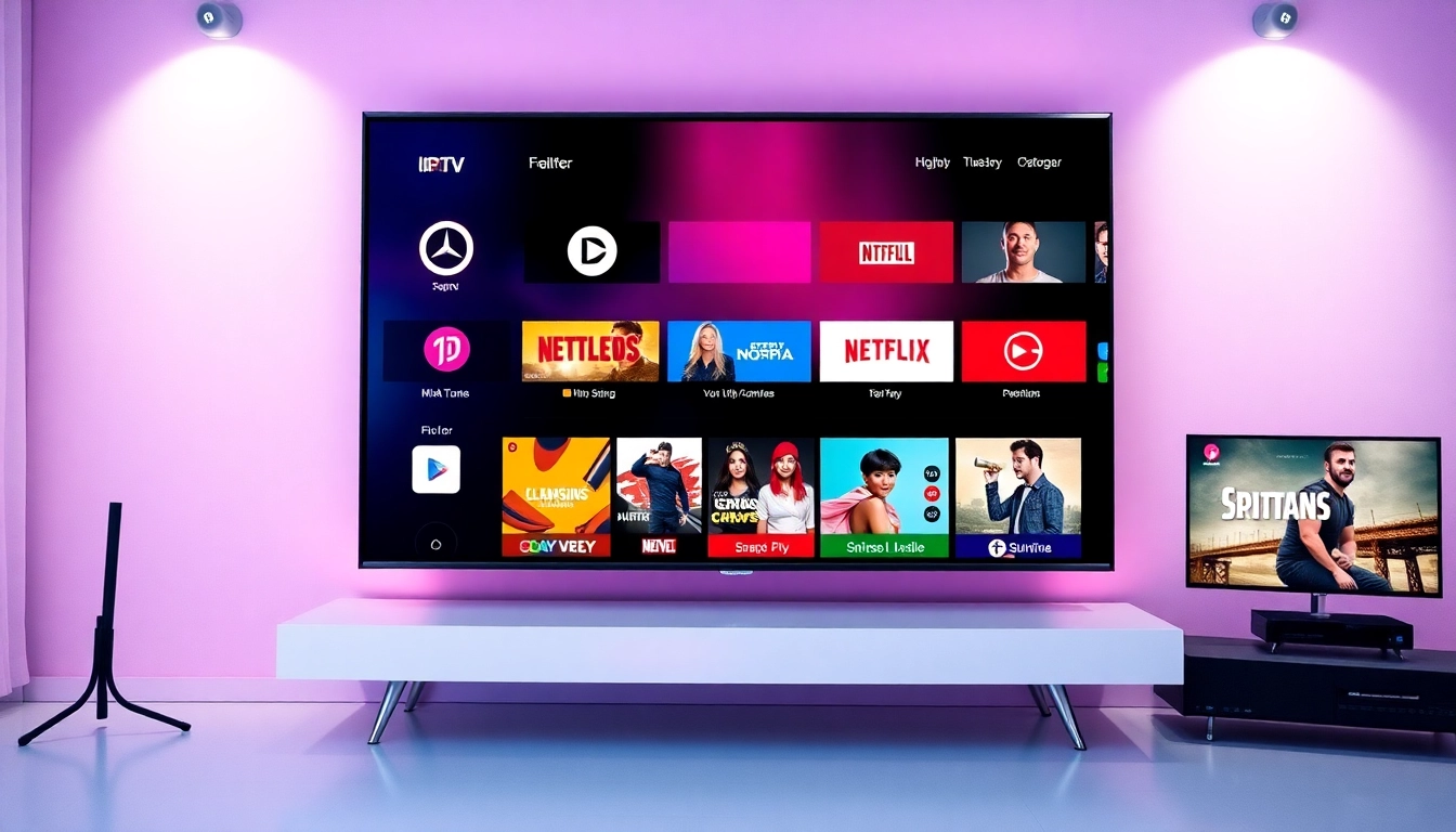 Showcase of various IPTV anbieter streaming options on a sleek digital interface.