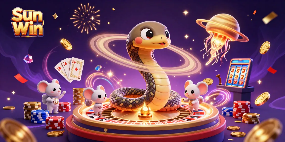 Experience the thrill of Sun Win as astronaut mice bet on a cosmic roulette ring with lively characters.