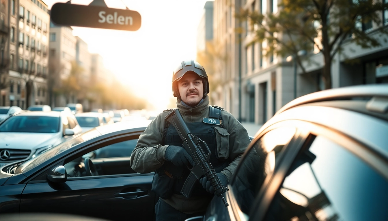 Kfz Gutachter Berlin bei der Fahrzeugbewertung in einer urbanen Umgebung.