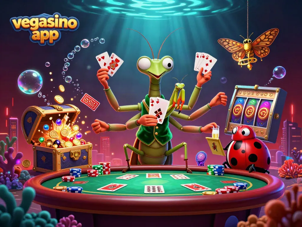 Experience the vibrant gameplay with the vegasino app featuring unique casino elements and characters.