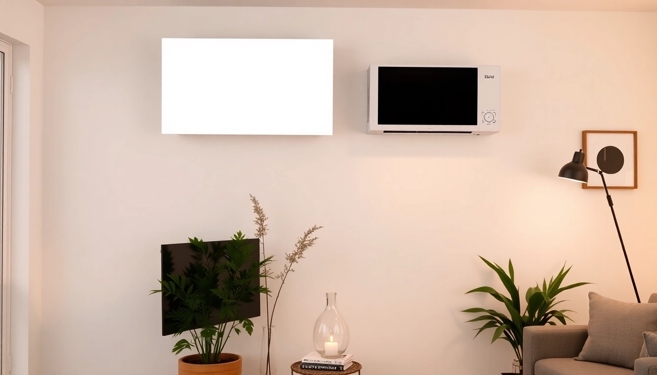 Klimaanlagen installed elegantly in a modern home interior, creating a comfortable and efficient living space.