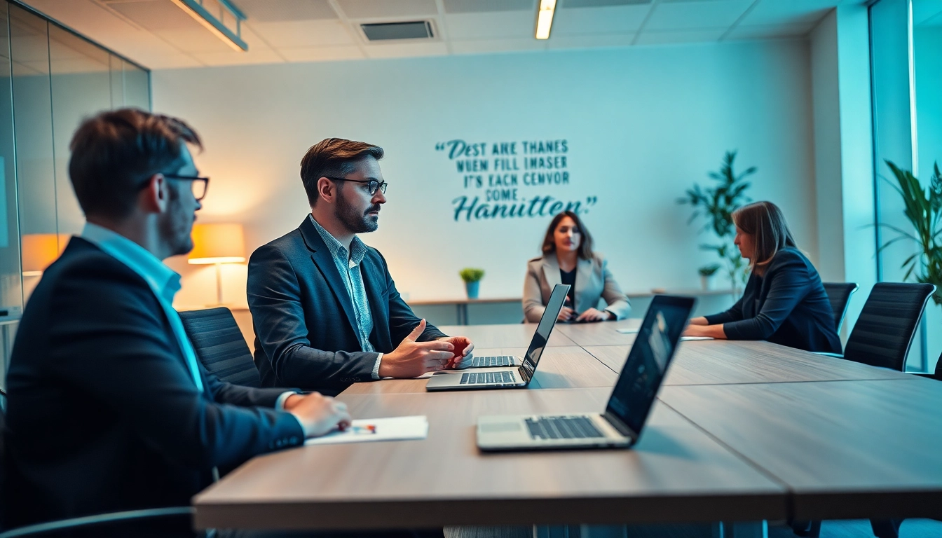 Professioneller Headhunter Solingen führt ein Gespräch mit einem Kandidaten in einem modernen Büro.