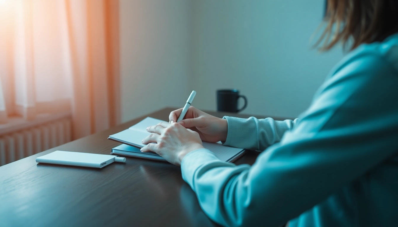 Digitales Journal: Person nutzt ein digitales Journal zur kreativen Ideenfindung.