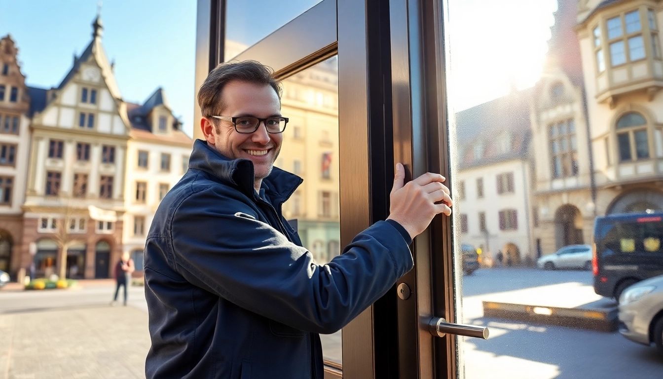 Schlüsseldienst Heidelberg öffnet beschädigungsfrei eine Tür mit professioneller Technik.