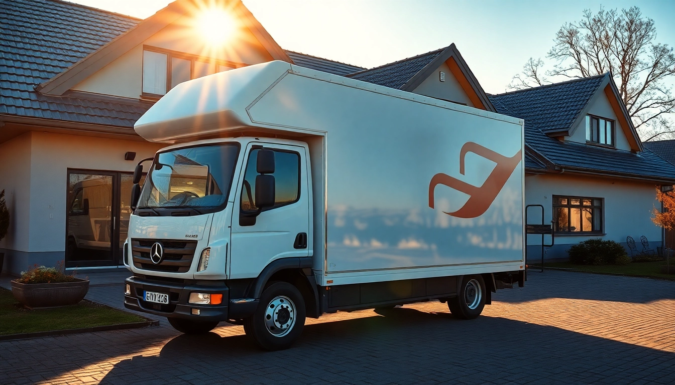 Umzugsunternehmen Wipperfürth transportiert Möbel sicher in einem modernen Umzugswagen.