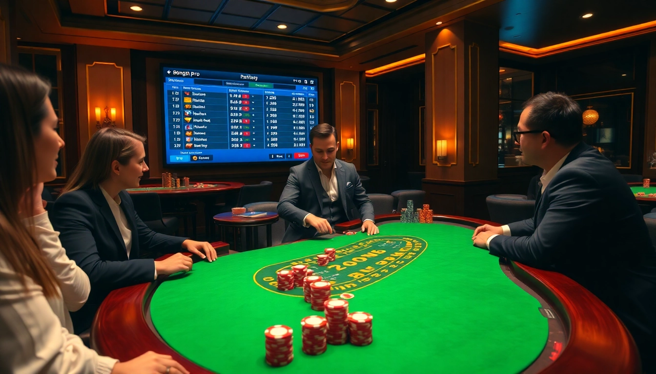 Players enjoying a thrilling live blackjack game at https://bong99.pro/ with professional dealers.