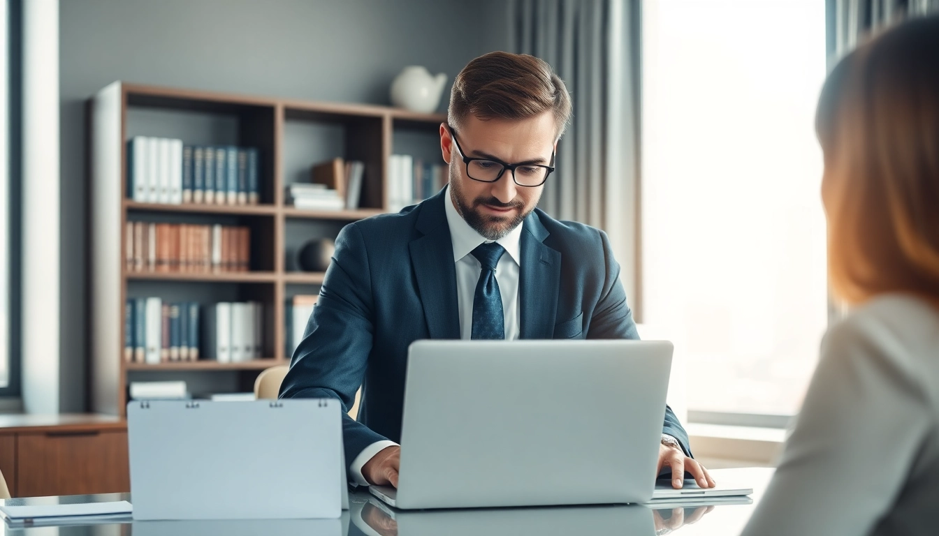 Headhunter Schweiz berät Klienten professionell in modernem Büro.