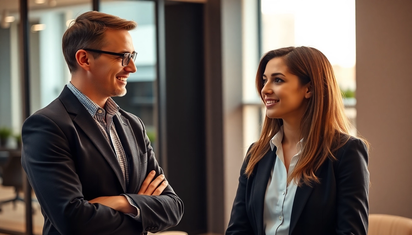 Headhunter IT bei der engagierten Beratung eines Kandidaten im modernen Büro.