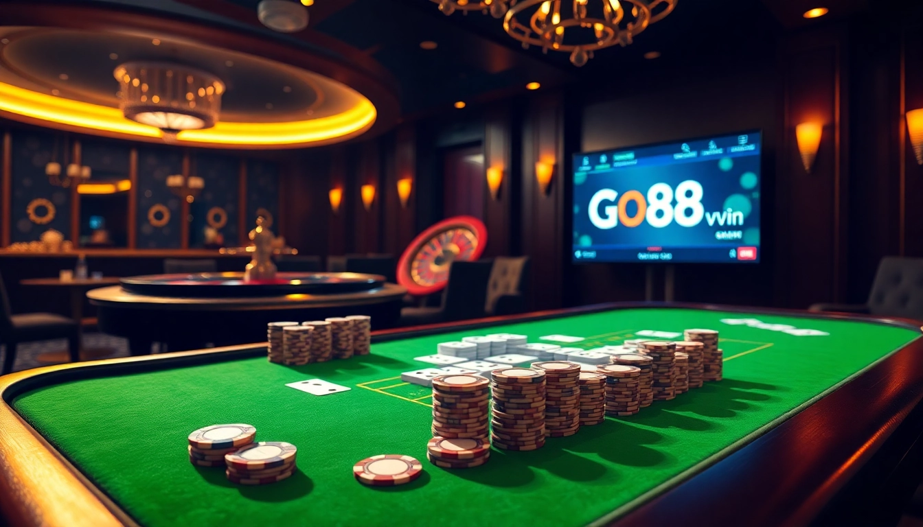 Experience the excitement of Go88vn with vibrant casino tables and thrilling gaming action.