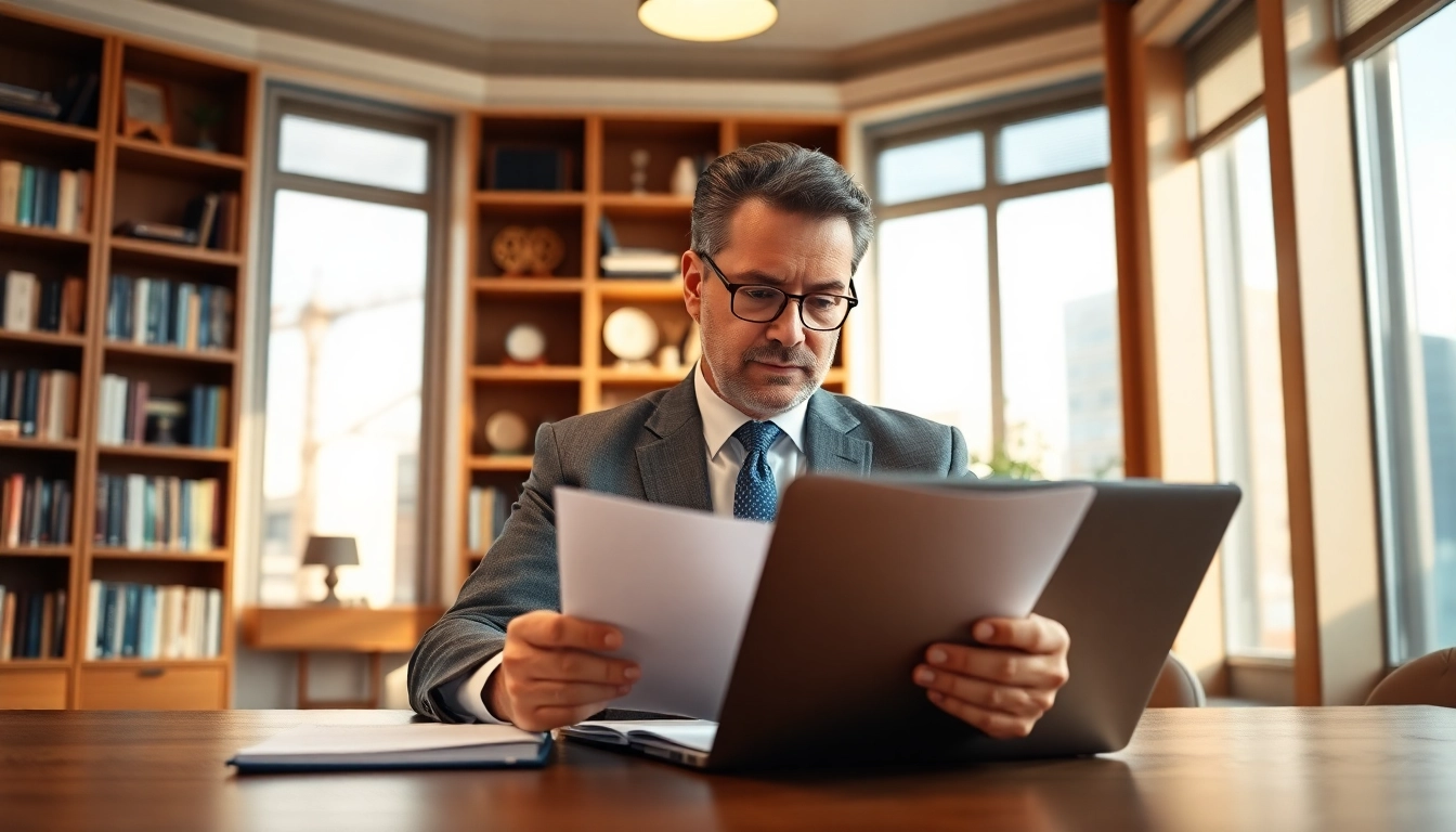 Headhunter Ingenieure bei der Sichtung von Lebensläufen in einem eleganten Büro.