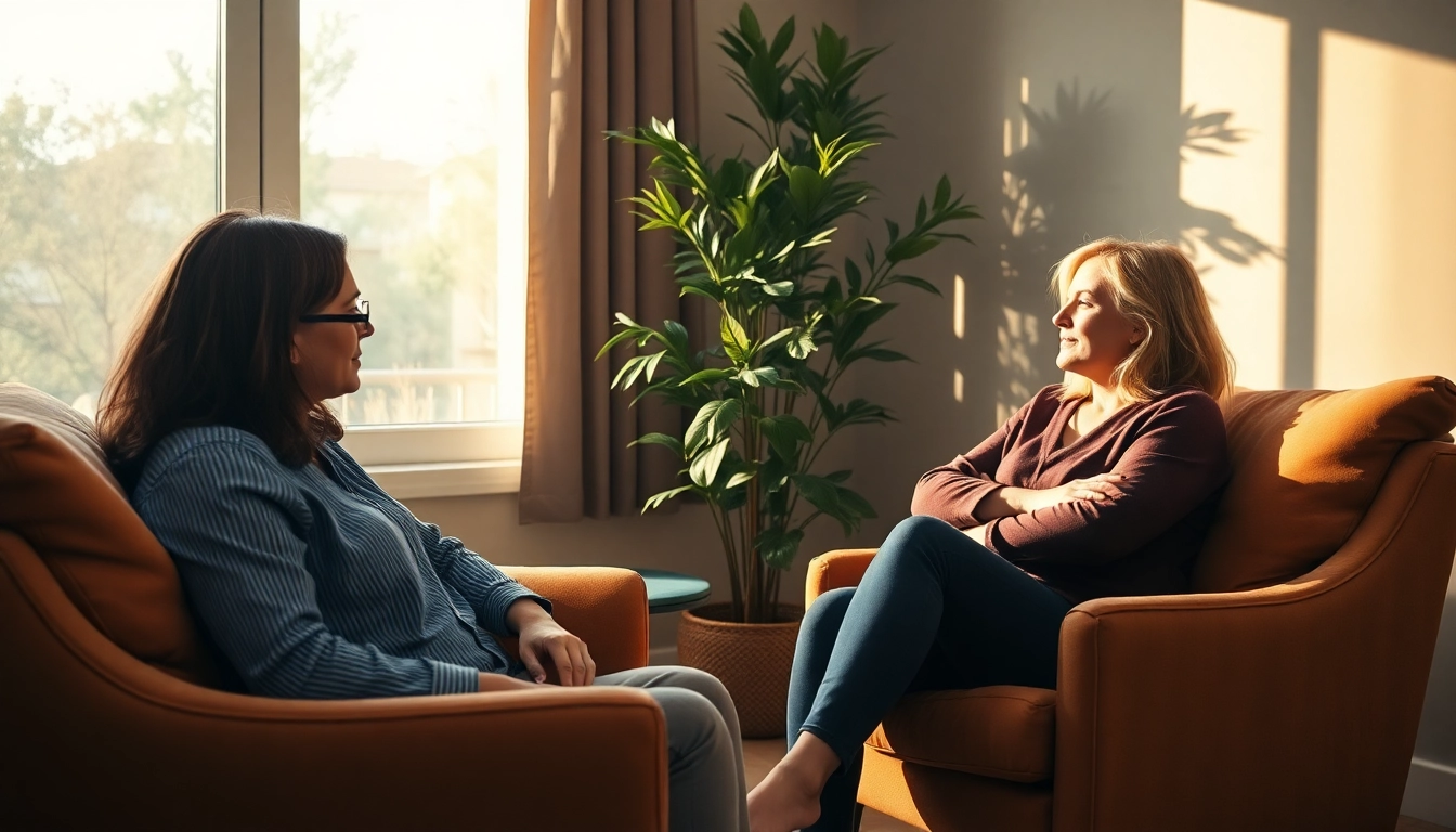 Promoting emotional wellbeing through a supportive therapy session in a calming environment.